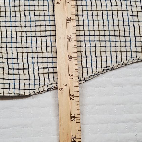 T Harris London Men's Long Sleeve Shirt Size L Large Gentleman's Fit Check Cream - Picture 4 of 10